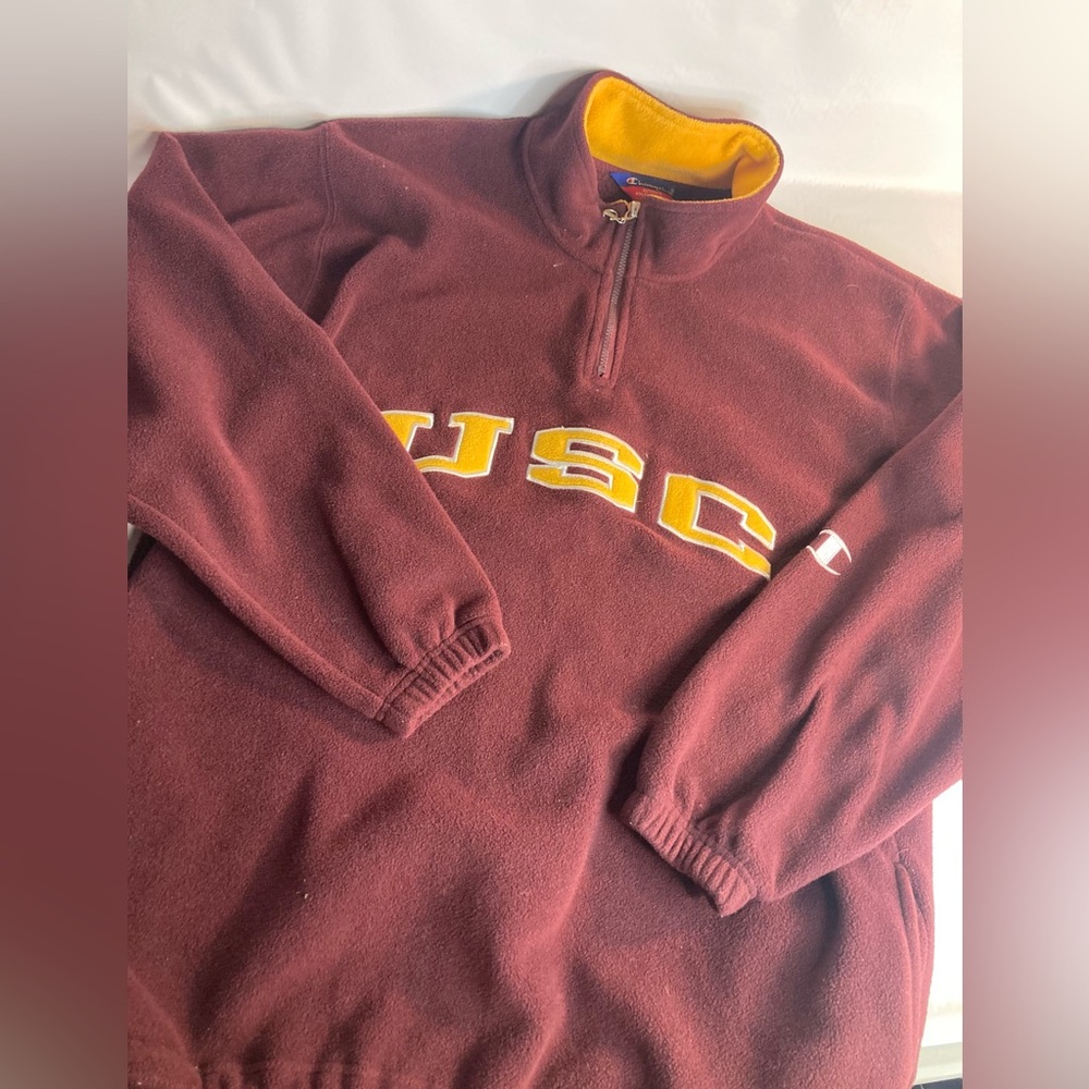 Champion mens USC Trojans Maroon fleece vintage pullover XLarge